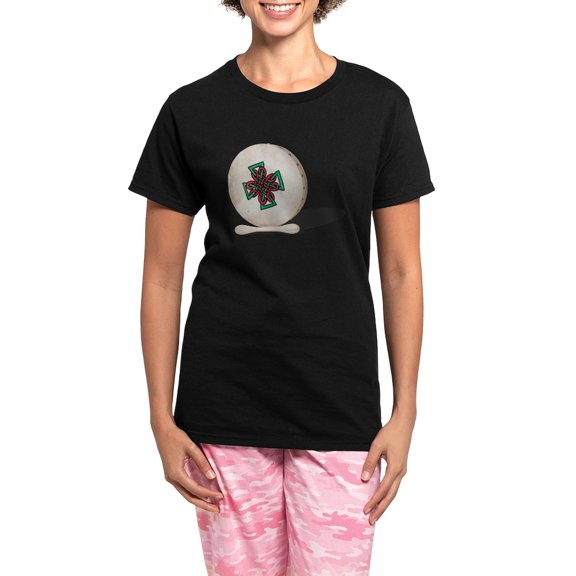 CafePress - Bodhrandrum092610 Pajamas - Women's Short Sleeve Print T-Shirt and Pants Dark Cotton Pajama Set