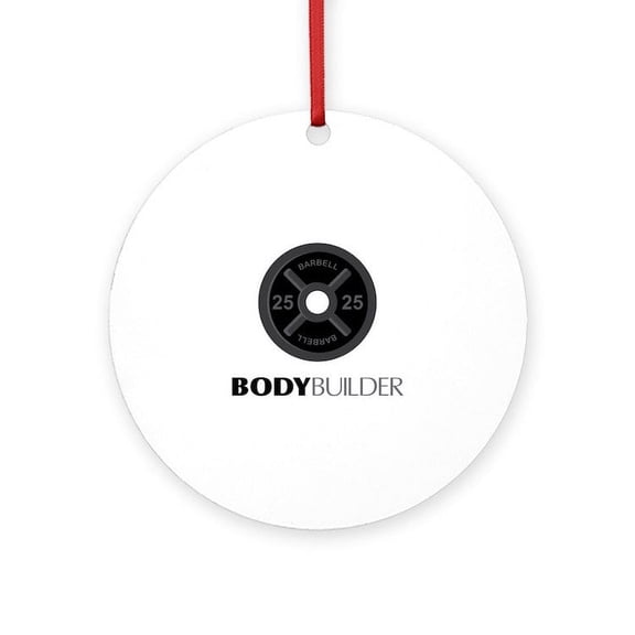 CafePress - Body Builder -  Round Wood Ornament 4"