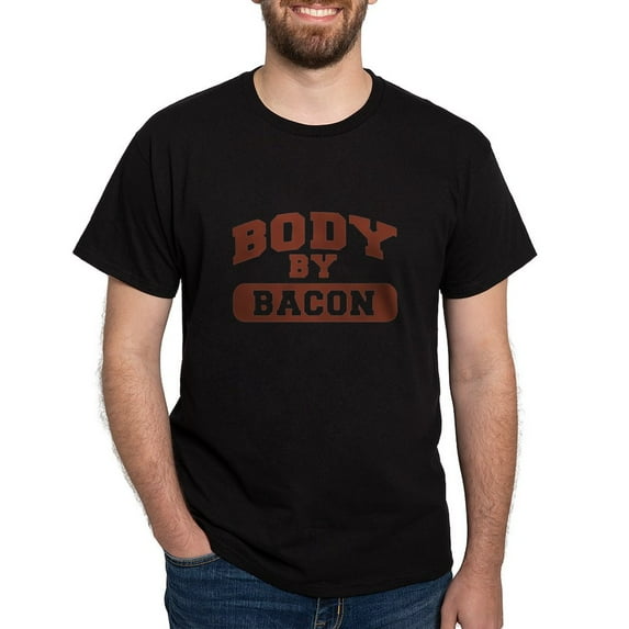 CafePress - Body By Bacon Dark T Shirt - Men's Classic Graphic Cotton T-Shirt