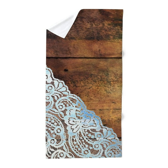 CafePress - Bohemian Rustic Wood Lace - Large Beach Towel, Soft 30"x60" Towel with Unique Design
