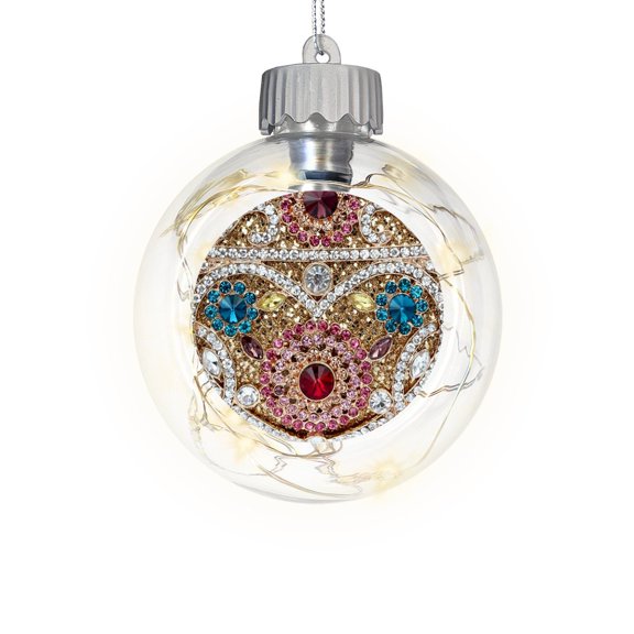 CafePress - Bohemian Turquoise Red Rhinestone - Sparkle Fairy Lights Ornament Ball