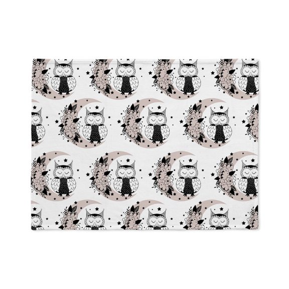 CafePress - Boho Owl And Moon Gothic - Soft Fleece Throw Stadium Blanket, 30"x40"