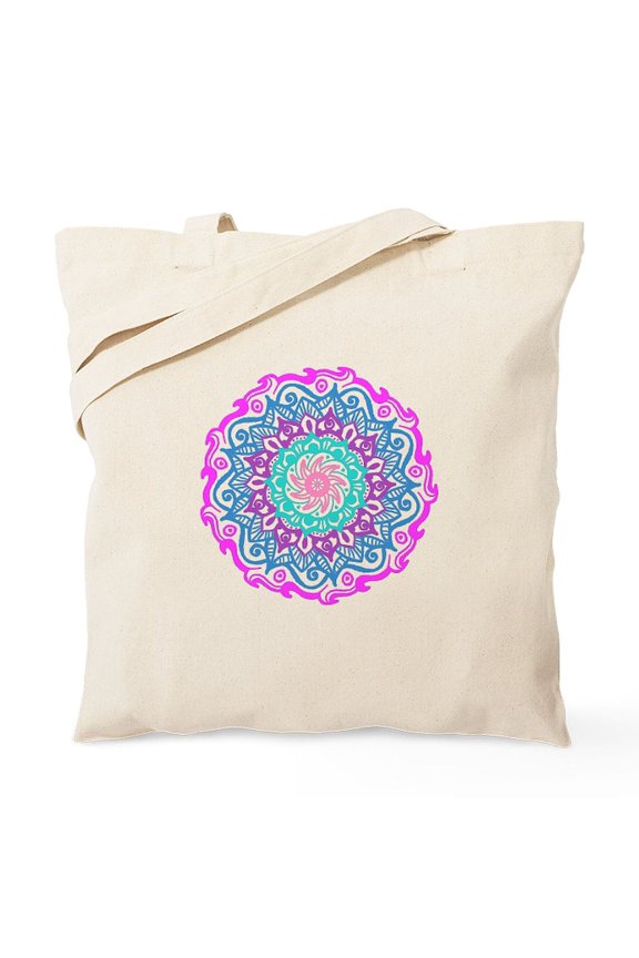 - Boho Pattern Tote Bag - Unisex Canvas Tote Bag, Beige, 1-Piece
