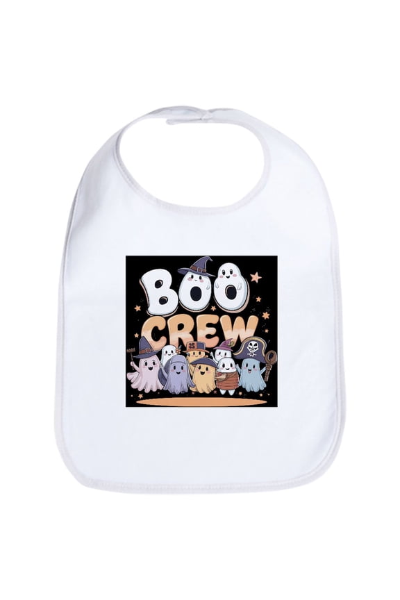 - Boo Crew Halloween T Shirt - Cute Cotton Cloth Baby Bib, Toddler Bib