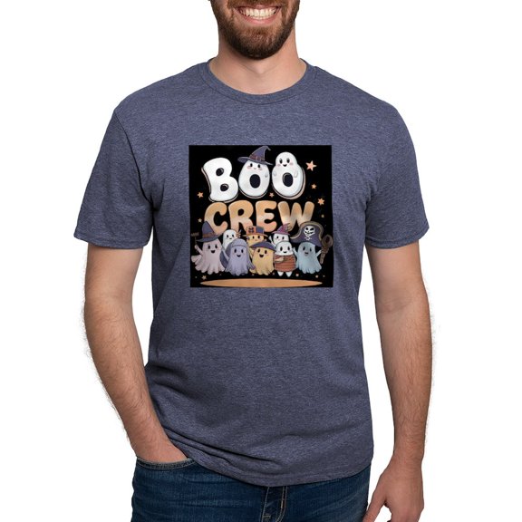 CafePress - Boo Crew Halloween T Shirt Men's Deluxe T Shirt - Mens Tri-blend T-Shirt