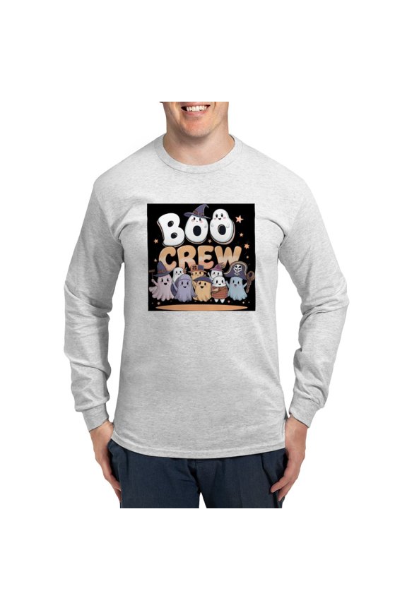 - Boo Crew Halloween T Shirt Men's Long Sleeve T Shirt - Unisex Cotton Long Sleeve T-Shirt