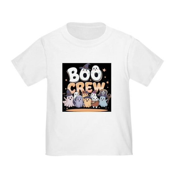 CafePress - Boo Crew Halloween T Shirt Toddler T Shirt - Cute Toddler T-Shirt, 100% Cotton