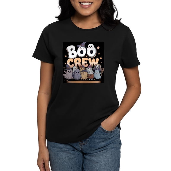 CafePress - Boo Crew Halloween T Shirt Women's Value T Shirt - Women's Traditional Fit Dark T-Shirt