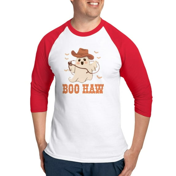 CafePress - Boo Haw: Playful Ghostly Design - Cotton Baseball Jersey, 3/4 Raglan Sleeve Shirt