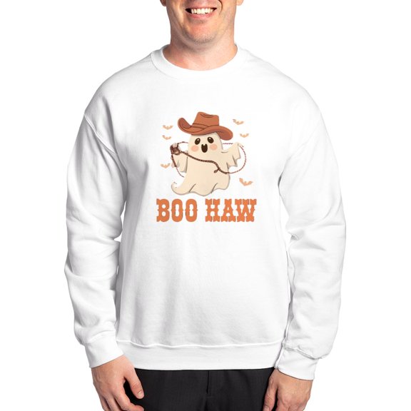 CafePress - Boo Haw: Playful Ghostly Design - Crew Neck Sweatshirt