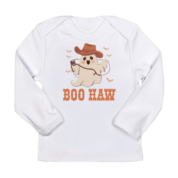 CafePress - Boo Haw: Playful Ghostly Design Long Sleeve Infant T Shirt - Long Sleeve Infant T-Shirt