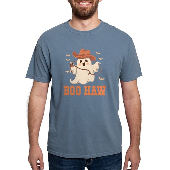 CafePress - Boo Haw: Playful Ghostly Design Men's Comfort Colors® T Shirt - Mens Comfort Colors Shirt