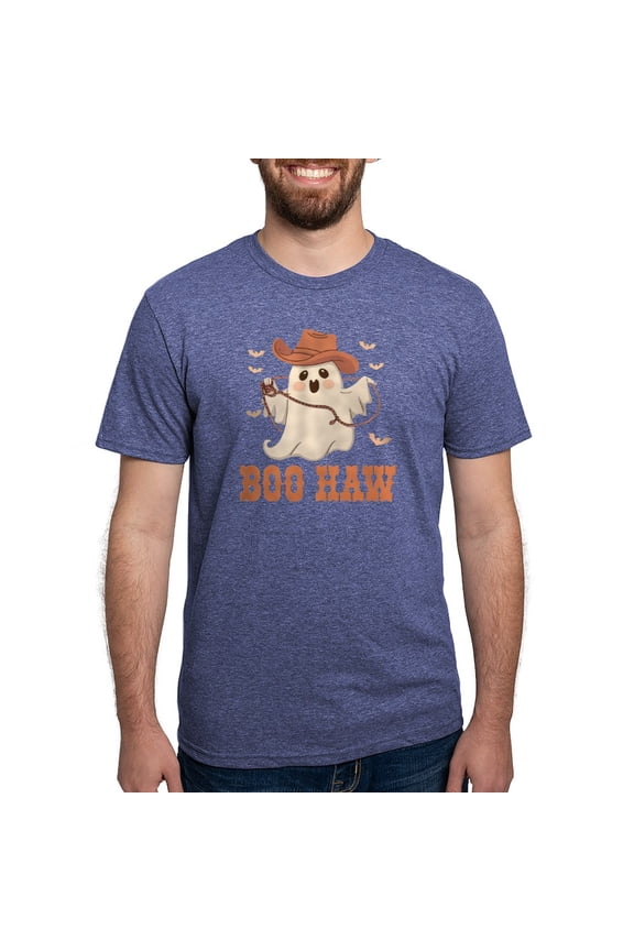 - Boo Haw: Playful Ghostly Design Men's Deluxe T Shirt - Mens Tri-blend T-Shirt