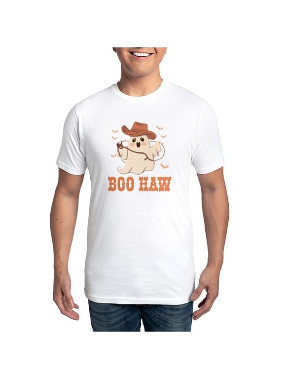 - Boo Haw: Playful Ghostly Design Men's Eco Sport T Shirt - Men's Light Eco Sport T-Shirt