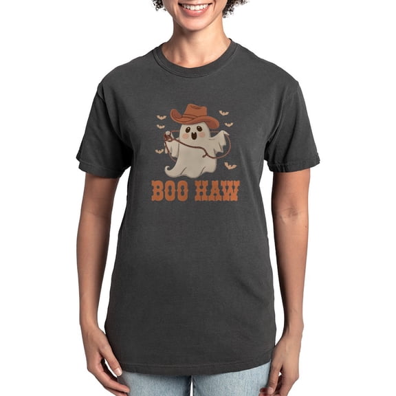 CafePress - Boo Haw: Playful Ghostly Design Women's Comfort Colors® T Shirt - Womens Comfort Colors® Shirt