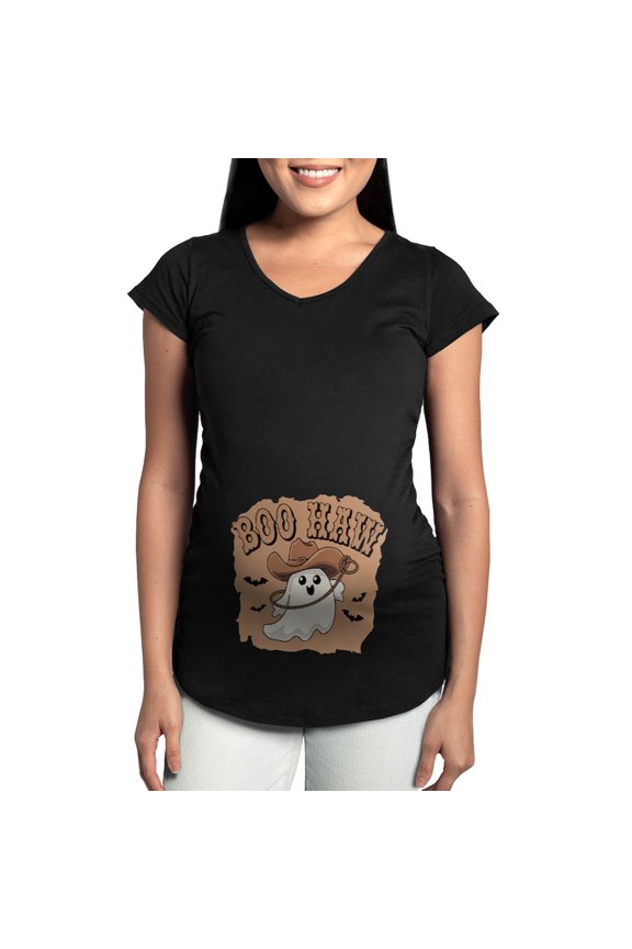- Boo Haw: Spooky Meets Country Vibes Women's Maternity T Shirt - Maternity Dark T-Shirt