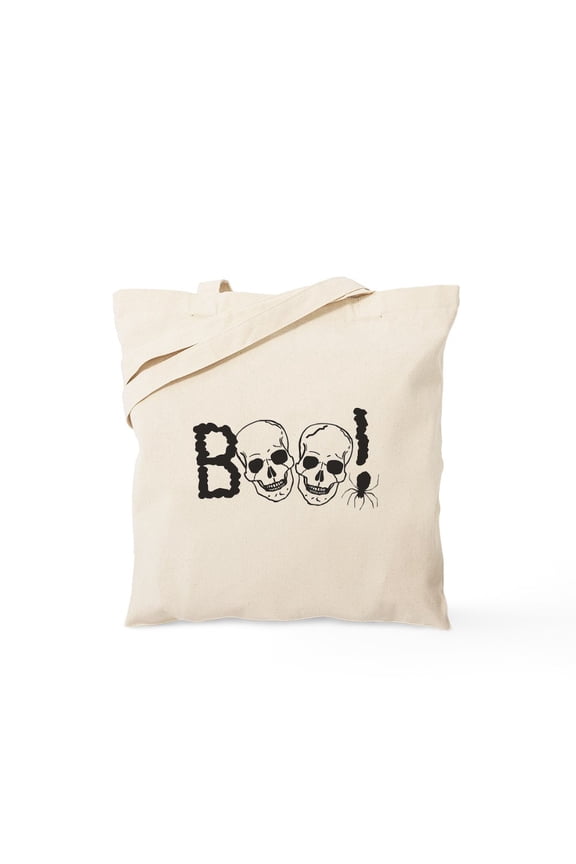 - Boo Skulls Tote Bag - Unisex Canvas Tote Bag, Beige, 1-Piece