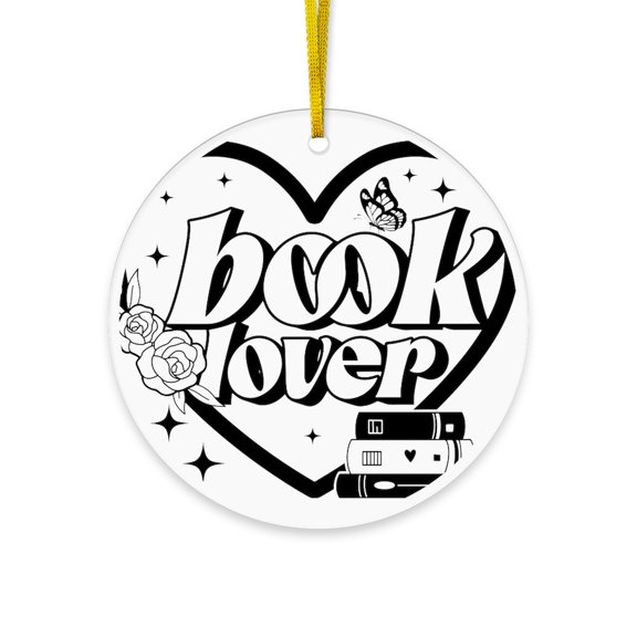 CafePress - Book Lover - Acrylic Circle Christmas Ornament