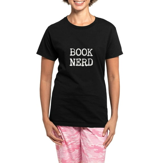 CafePress - Book Nerd Women's Dark Pajamas - Women's Short Sleeve Print T-Shirt and Pants Dark Cotton Pajama Set