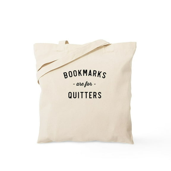 CafePress - Bookmarks Are For Quitters Tote Bag - Unisex Canvas Tote Bag, Beige, 1-Piece