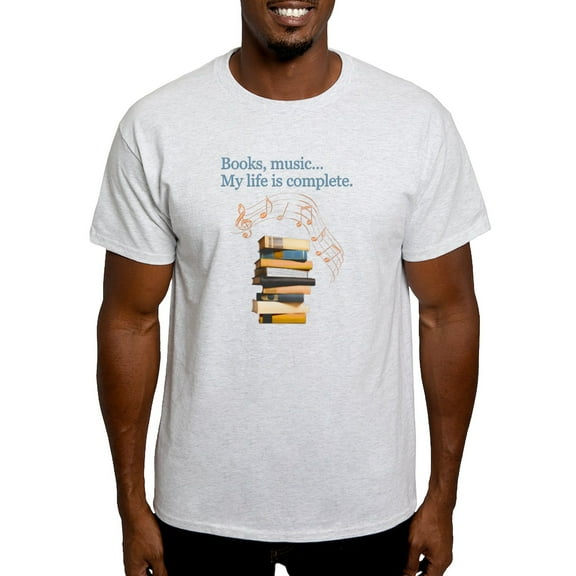 CafePress - Books And Music T Shirt - Men's Classic Graphic T-Shirt