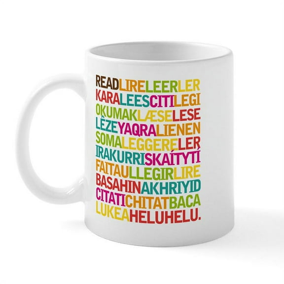 CafePress - Books International Reading Mug - 11 oz Ceramic Mug - Novelty Coffee Tea Cup