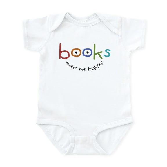 CafePress - Books Make Me Happy Infant Bodysuit - Baby Light Bodysuit, Size Newborn - 24 Months