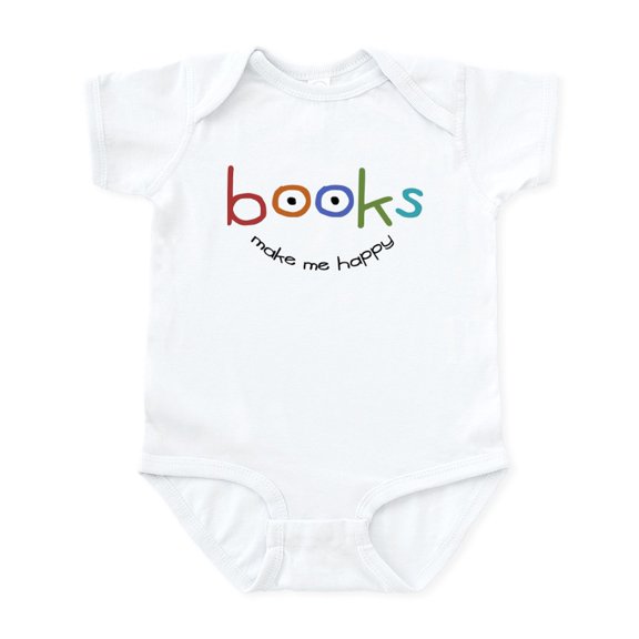 CafePress - Books Make Me Happy Infant Bodysuit - Baby Light Bodysuit, Size Newborn - 24 Months