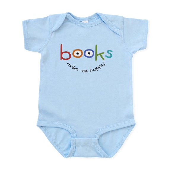 CafePress - Books Make Me Happy Infant Bodysuit - Baby Light Bodysuit, Size Newborn - 24 Months