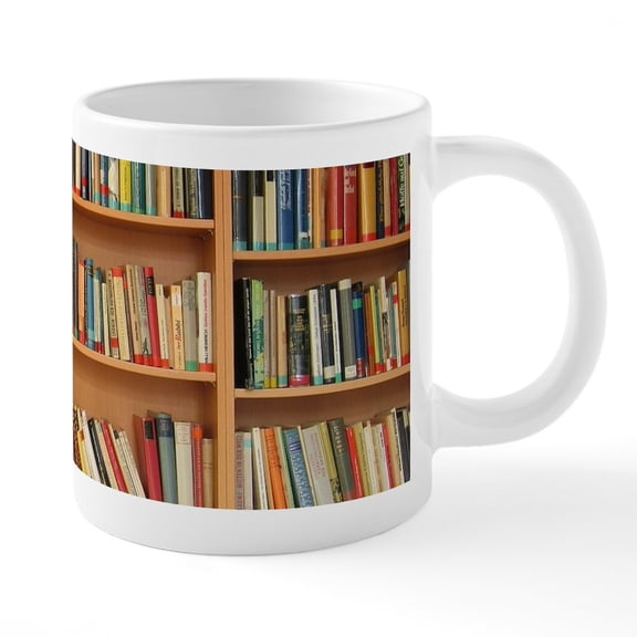 CafePress - Bookshelf Books - 20 Oz White Ceramic Mega Mug