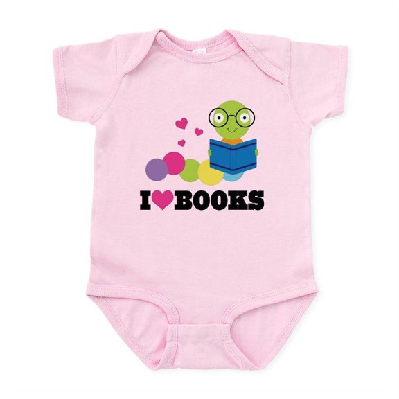 CafePress - Bookworm I Heart Books Infant Bodysuit - Baby Light Bodysuit, Size Newborn - 24 Months