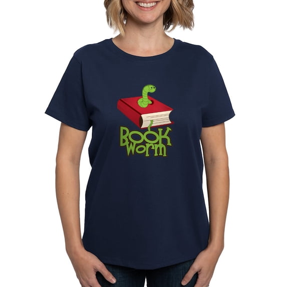 CafePress - Bookworm T Shirt - Women's Traditional Fit Dark T-Shirt