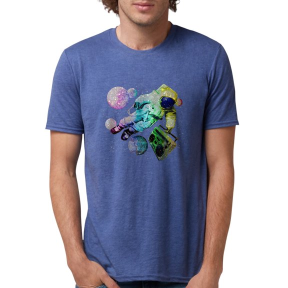 CafePress - Boombox Spaceman Astronaut Men's Deluxe T Shirt - Mens Tri-blend T-Shirt