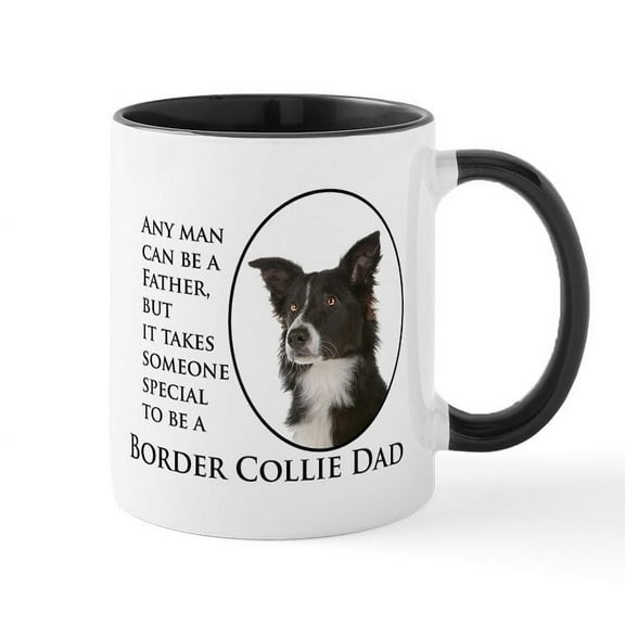 CafePress - Border Collie Dad Mugs - 11 oz Ceramic Mug - Novelty Coffee Tea Cup