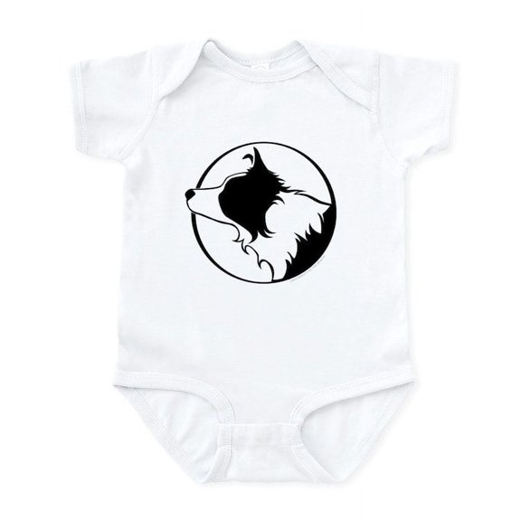 CafePress - Border Collie Head B&W Infant Bodysuit - Baby Light Bodysuit, Size Newborn - 24 Months