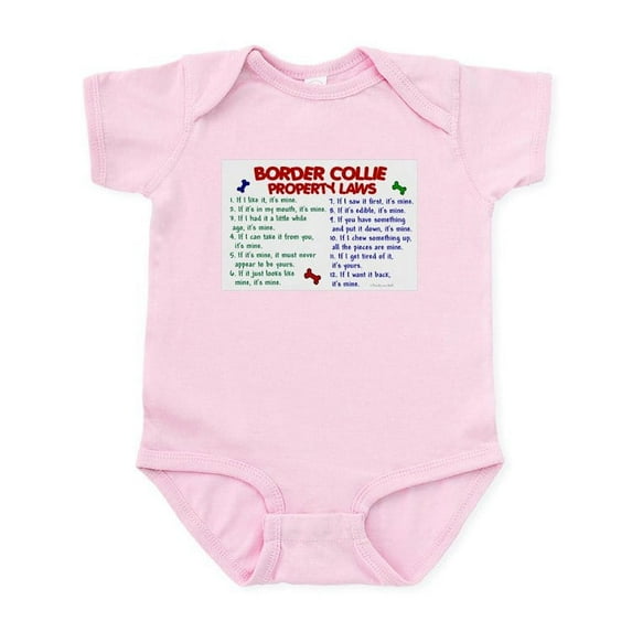 CafePress - Border Collie Property Laws 2 Infant Bodysuit - Baby Light Bodysuit, Size Newborn - 24 Months