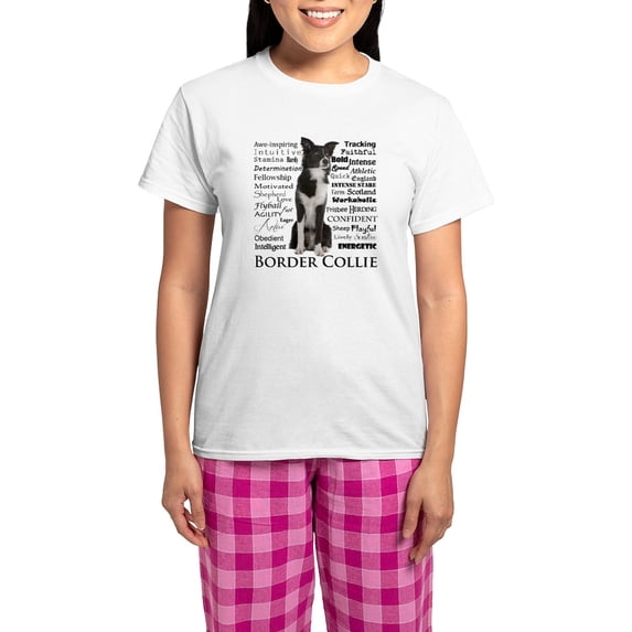 CafePress - Border Collie Traits Pajamas - Women's Short Sleeve Print T-Shirt and Pants Light Cotton Pajama Set