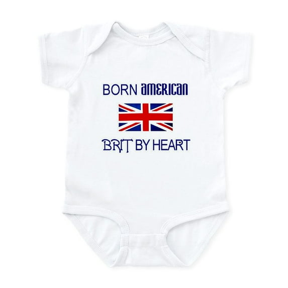 CafePress - Born American, British By Hea Infant Creeper - Baby Light Bodysuit, Size Newborn - 24 Months