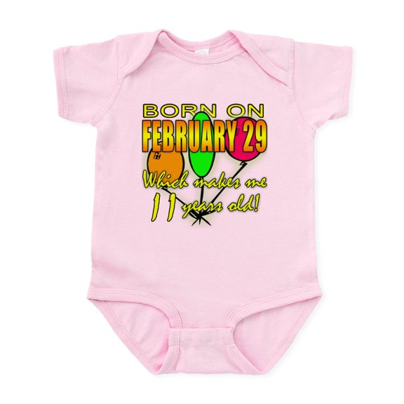 CafePress - Born On Leap Year, 11 Years Old Infant Bodysuit - Baby Light Bodysuit, Size Newborn - 24 Months