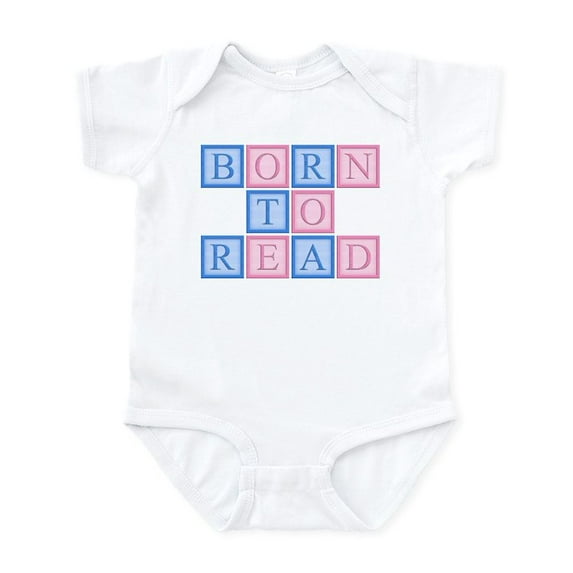CafePress - Born To Read Blocks Infant Bodysuit - Baby Light Bodysuit, Size Newborn - 24 Months