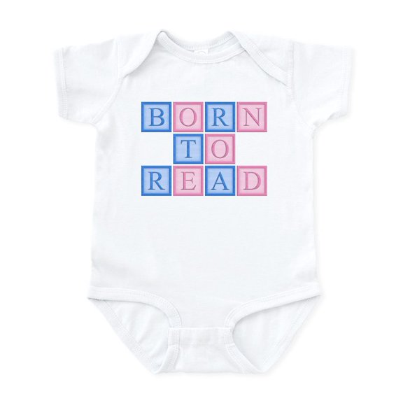 CafePress - Born To Read Blocks Infant Bodysuit - Baby Light Bodysuit, Size Newborn - 24 Months
