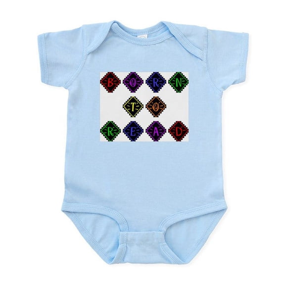 CafePress - Born To Read Diamonds Infant Bodysuit - Baby Light Bodysuit, Size Newborn - 24 Months