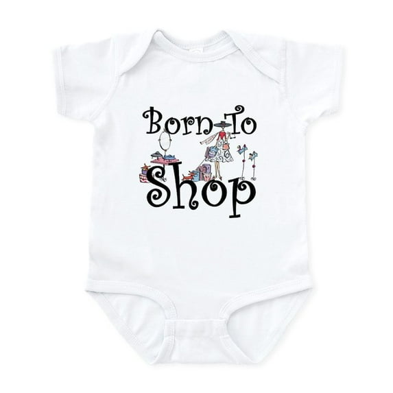 CafePress - Born To Shop Infant Bodysuit - Baby Light Bodysuit, Size Newborn - 24 Months