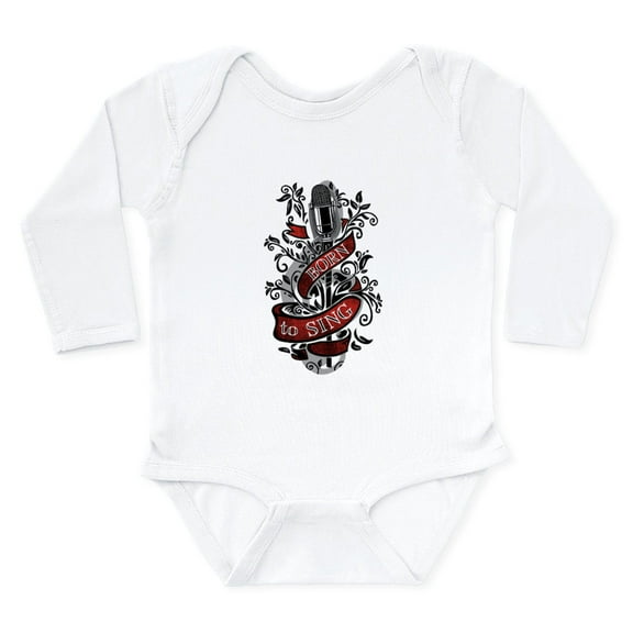 CafePress - Born To Sing Long Sleeve Infant Bodysuit - Long Sleeve Cotton Baby Bodysuit