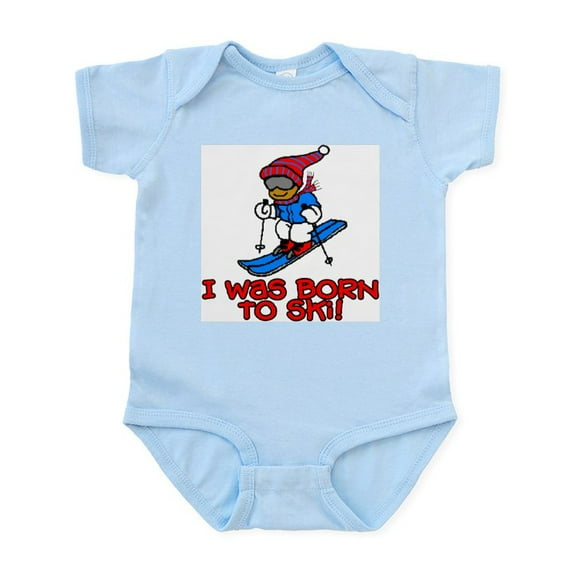 CafePress - Born To Ski Jacob Infant Creeper - Baby Light Bodysuit, Size Newborn - 24 Months
