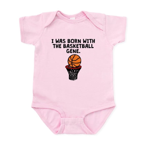 CafePress - Born With The Basketball Gene Body Suit - Baby Light Bodysuit, Size Newborn - 24 Months