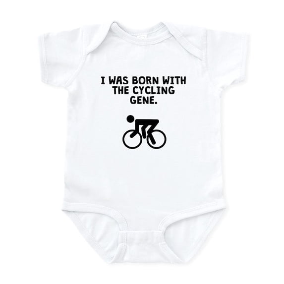 CafePress - Born With The Cycling Gene Body Suit - Baby Light Bodysuit, Size Newborn - 24 Months