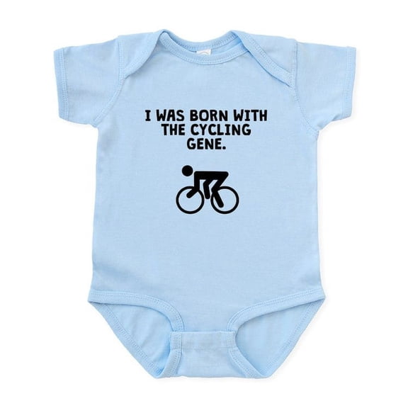 CafePress - Born With The Cycling Gene Body Suit - Baby Light Bodysuit, Size Newborn - 24 Months