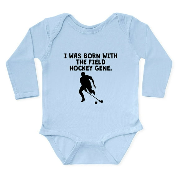 CafePress - Born With The Field Hockey Gene Body Suit - Long Sleeve Cotton Baby Bodysuit