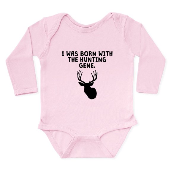 CafePress - Born With The Hunting Gene Body Suit - Long Sleeve Cotton Baby Bodysuit